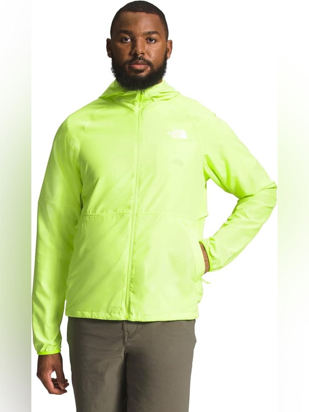 The North Face Men's Flyweight Hoodie 2.0 Windbreaker Windwall Jacket Yellow XL - Picture 5 of 16